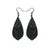 Gem Point [17R] // Acrylic Earrings - Brushed Silver, Black