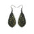 Gem Point [02R] // Acrylic Earrings - Brushed Gold, Black