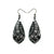 Gem Point [04R] // Acrylic Earrings - Brushed Silver, Black