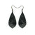 Gem Point [46R] // Acrylic Earrings - Brushed Silver, Black