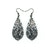 Gem Point [18] // Acrylic Earrings - Brushed Silver, Black