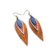 Nativas [3 Layer] // Leather Earrings - Orange, Silver, Blue