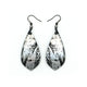 Gem Point [28] // Acrylic Earrings - Brushed Silver, Black