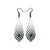 Slim Bevel Drops [03_HalftoneBurst] // Acrylic Earrings - Brushed Silver, Black