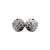 Circle Stud Earrings [Abstract_2] // Acrylic - Brushed Silver, Black