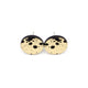 Circle Stud Earrings [Abstract_4] // Acrylic - Brushed Gold, Black