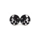 Circle Stud Earrings [Abstract_5R] // Acrylic - Brushed Silver, Black