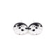 Circle Stud Earrings [Abstract_4] // Acrylic - Brushed Silver, Black