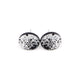 Circle Stud Earrings [Abstract_2] // Acrylic - Brushed Silver, Black