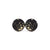 Circle Stud Earrings [Abstract_2R] // Acrylic - Brushed Gold, Black