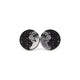 Circle Stud Earrings [Abstract_3R] // Acrylic - Brushed Silver, Black