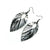 T7 [06_Floral] // Acrylic Earrings - Brushed Silver, Black