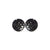 Circle Stud Earrings [Abstract_2R] // Acrylic - Brushed Silver, Black