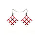 Concave Diamond [2R] // Acrylic Earrings - Red Holograph, White