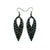Nativas [04R] // Acrylic Earrings - Brushed Silver, Black