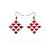 Concave Diamond [2] // Acrylic Earrings - Red Holograph, White