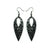 Nativas [03R] // Acrylic Earrings - Brushed Silver, Black