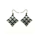 Concave Diamond [2] // Acrylic Earrings - Brushed Silver, Black