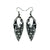 Nativas [06R] // Acrylic Earrings - Brushed Silver, Black