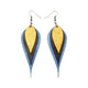 Airos Leather Earrings // Blue Pearl, Black, Gold