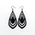 Gem Point 06 [L] // Leather Earrings - Black - LIGHT RAZOR DESIGN STUDIO