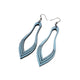 Terrabyte 02_2 // Leather Earrings - Blue Pearl - LIGHT RAZOR DESIGN STUDIO