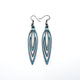 Totem 01 [S] // Leather Earrings - Blue Pearl - LIGHT RAZOR DESIGN STUDIO