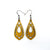 Gem Point 05 [S] // Leather Earrings - Gold - LIGHT RAZOR DESIGN STUDIO