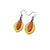 Innera // Leather Earrings - Gold, Red Pearl