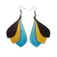 Kireina Leather Earrings // Gold, Turquoise Pearl, Black