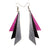 Aktivei Leather Earrings // Fuchsia Pearl, Black, Silver