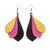 Kireina Leather Earrings // Black, Fuchsia Pearl, Gold