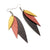 Revelri Leather Earrings // Black, Red Pearl, Gold