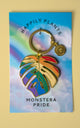 Monstera Pride Rainbow' Plant Keychain, Pride Gifts
