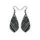 Gem Point [30R] // Acrylic Earrings - Brushed Silver, Black