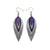 Nativas [3 Layer] // Leather Earrings - Silver, Black, Purple