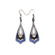 Saturā Leather Earrings 12 // Purple Pearl, Black, Silver