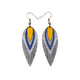 Nativas [3 Layer] // Leather Earrings - Silver, Blue, Yellow