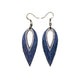 Nativas [2 Layer] // Leather Earrings - Blue, Silver