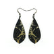 Gem Point [24R] // Acrylic Earrings - Brushed Gold, Black
