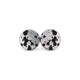 Circle Stud Earrings [Abstract_5] // Acrylic - Brushed Silver, Black