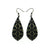Gem Point [33R] // Acrylic Earrings - Brushed Gold, Black