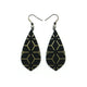 Gem Point [33R] // Acrylic Earrings - Brushed Gold, Black