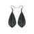 Gem Point [29R] // Acrylic Earrings - Brushed Silver, Black