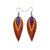 Nativas [3 Layer] // Leather Earrings - Red, Gold, Purple