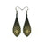 Slim Bevel Drops [03R_HalftoneBurst] // Acrylic Earrings - Brushed Gold, Black