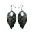 T7 [02R_Abstract] // Acrylic Earrings - Brushed Silver, Black