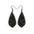 Gem Point [44R] // Acrylic Earrings - Brushed Gold, Black