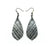 Gem Point [30] // Acrylic Earrings - Brushed Silver, Black