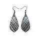 Gem Point [30] // Acrylic Earrings - Brushed Silver, Black